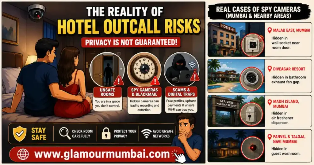 Hotel privacy risks during a private meeting in Mumbai with hidden spy camera and surveillance awareness.